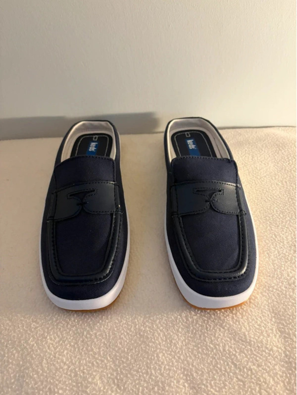 Keds Women’s Navy Canvas Penny Loafer Mule Slide Size 7.5 NWOT